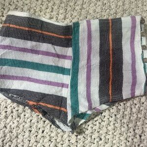 FP Beach Striped Knit Shorts with Button Detail